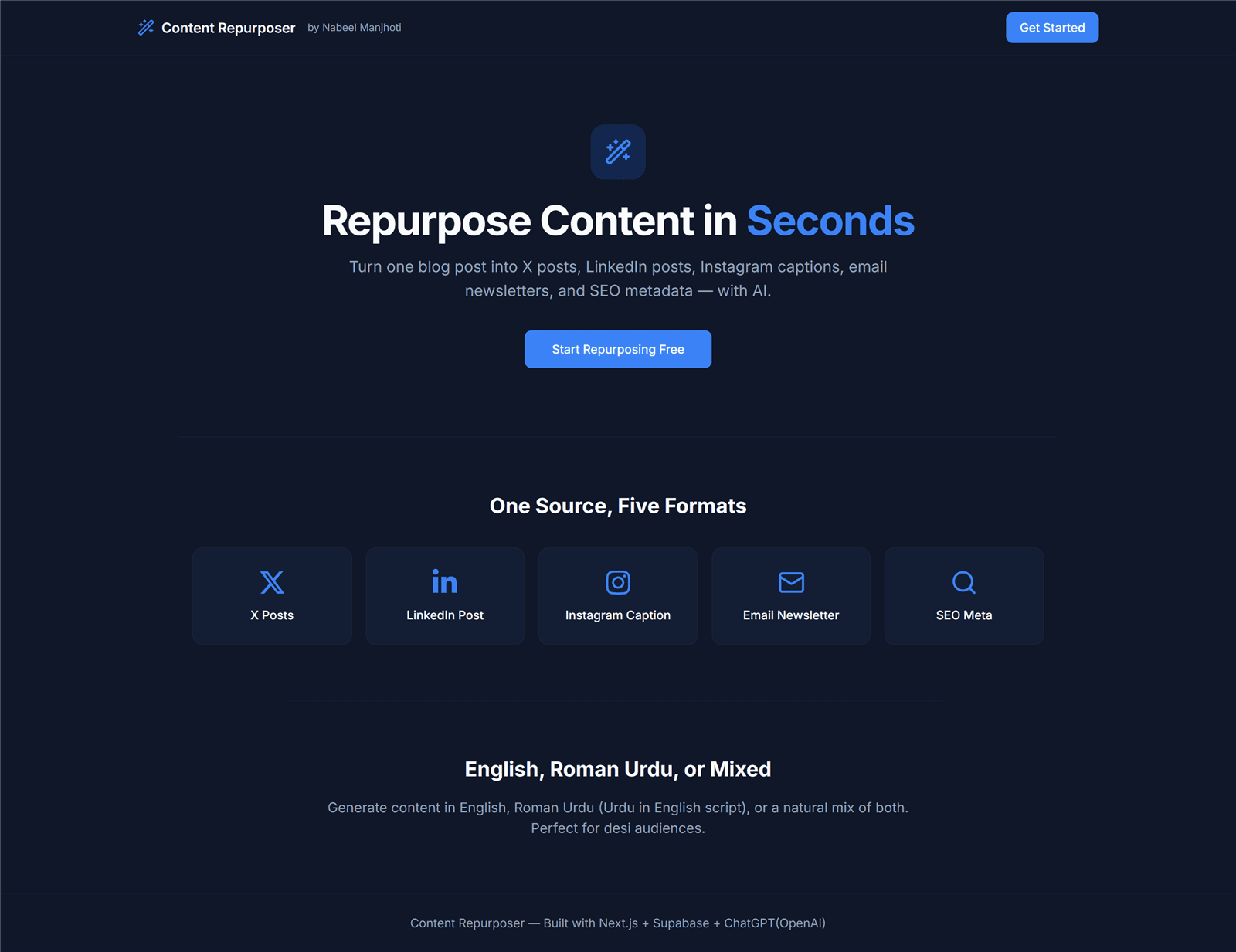 AI Content Repurposer screenshot