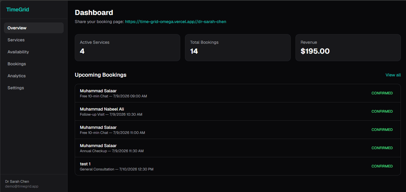 TimeGrid — Appointment Booking main screenshot