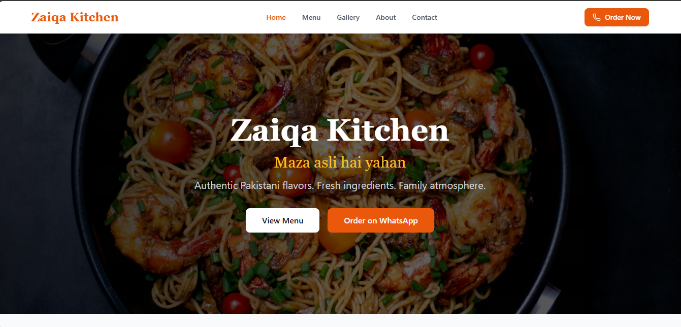 Zaiqa Kitchen — Restaurant Demo
